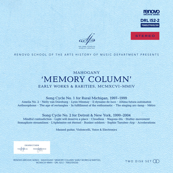 Mahogany - Memory Column: Early Works and Rarities 1996-2004 (Warren Defever Remaster 2026)